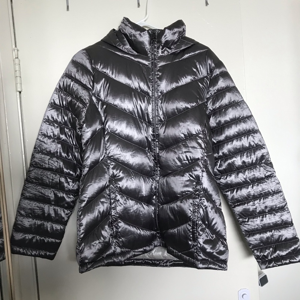 Marc NY Packable Puffer Jacket Gray